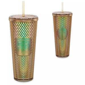 Walt Disney World 50th Anniversary Geometric Starbucks Tumbler with Straw Gold